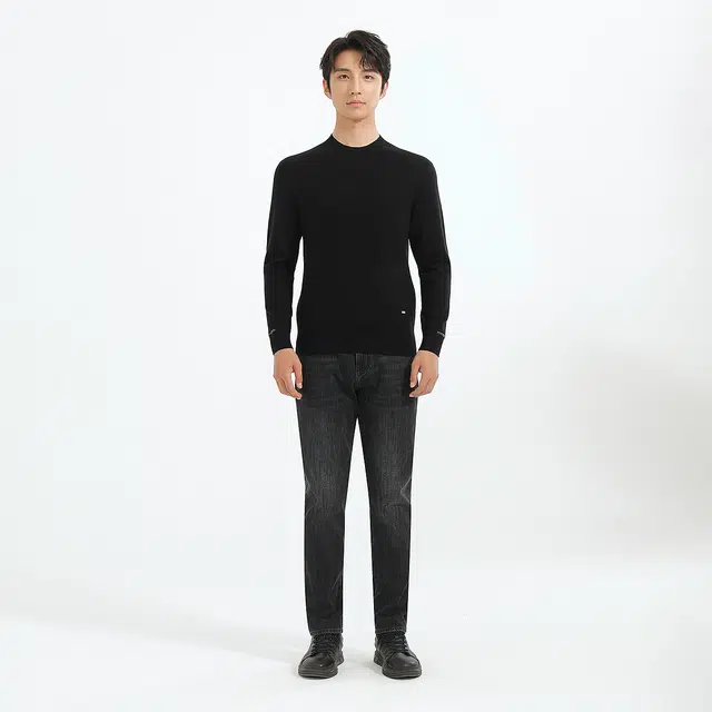 利郎 可机洗半高领提花易打理质感简约百搭冬季毛衣 男款
