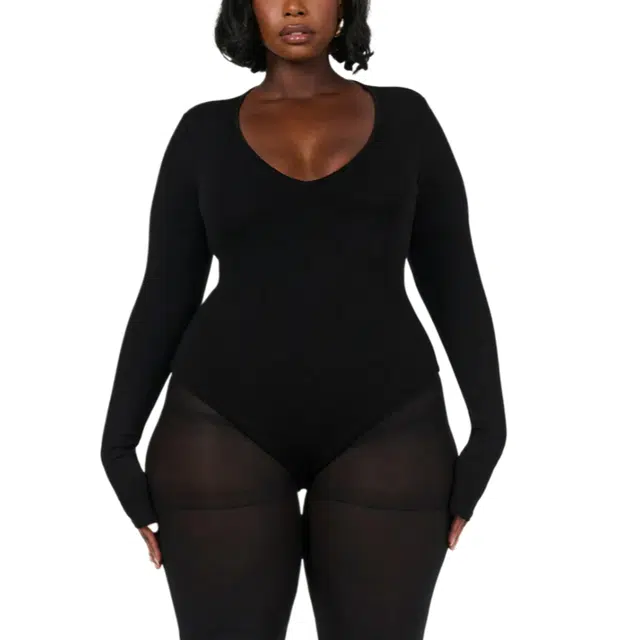 NAKED WARDROBE Sculpt V-Neck Bodysuit Curve