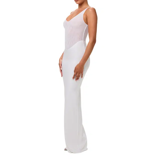 NAKED WARDROBE Hourglass Mesh Tank Maxi Dress
