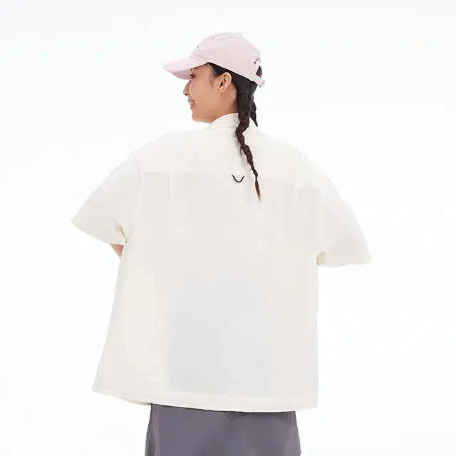 美特斯邦威 山系户外工装肌理宽松短袖衬衫 男女同款