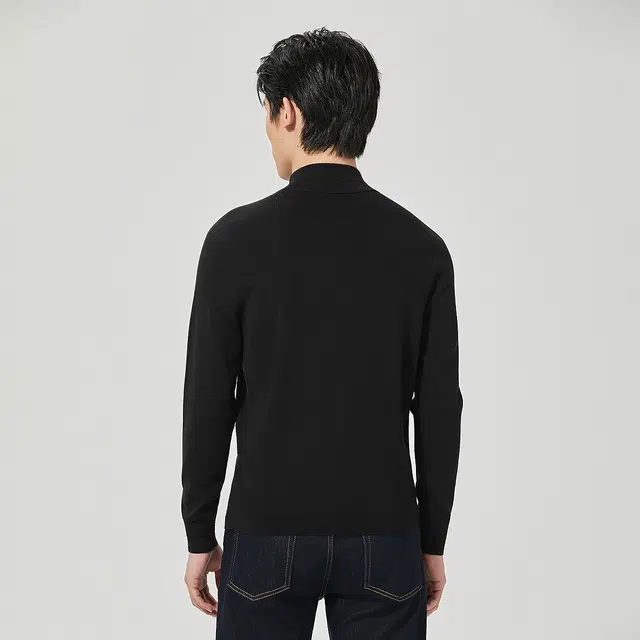 利郎 可机洗半高拉链领商务休闲修身质感百搭冬季毛衣 男款