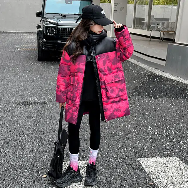 雅鹿棉衣 连帽舒适洋气长袖拼色 青少年