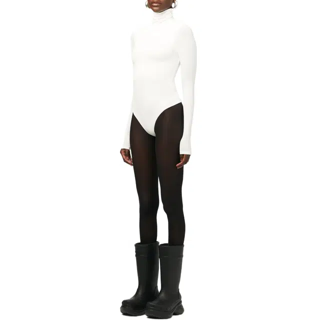 NAKED WARDROBE Turtleneck Bodysuit Sculpted Streetwear NW