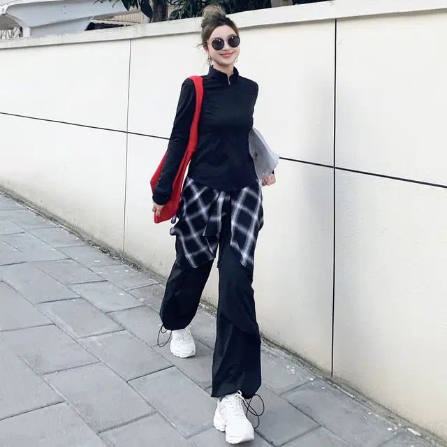 美洋 普拉提 修身薄款纯色简约气质百搭截短外套 女款 黑色