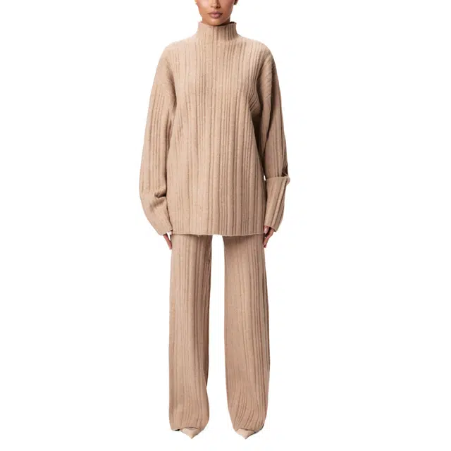 NAKED WARDROBE Ribbed-Knit Oversized Sweater Top Knits