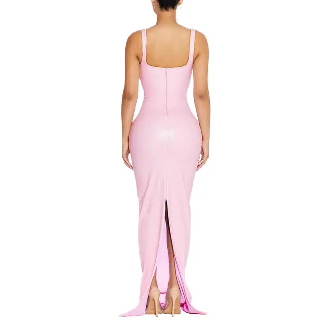 NAKED WARDROBE Vegan Leather Tank Maxi Dress