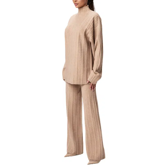 NAKED WARDROBE Ribbed-Knit Oversized Sweater Top Knits