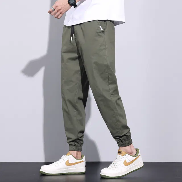 金盾 日系束脚显高显瘦宽松百搭中性风潮牌港风潮流休闲裤 男款