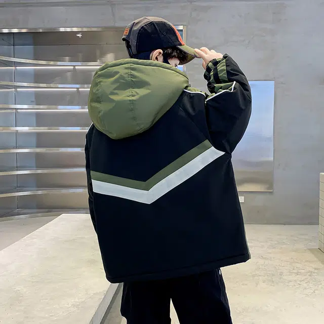 雅鹿棉衣 时尚潮流保暖拼色 青少年