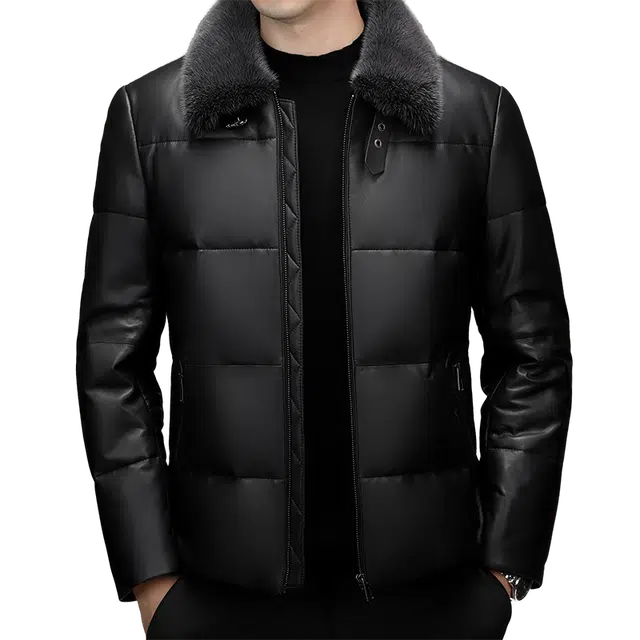 太子龍 舒适时尚纯色皮衣 男款