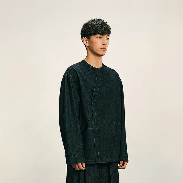 速写 秋季纯棉宽松舒适牛仔夹克 男款