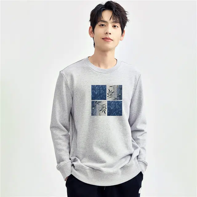 佐丹奴 印花圆领纯色时尚舒适百搭长袖套头卫衣 男款