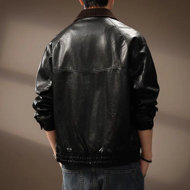 贵色 美式高端老钱风撞色翻领复古机能风高品质舒适夹克外套皮衣 男女同款