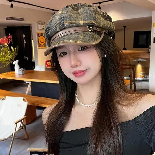 恩僾德 秋冬季小香风穿搭复古画家小众百搭显脸小云朵八角百搭 聚酯纤维 贝雷帽 男女同款情侣款