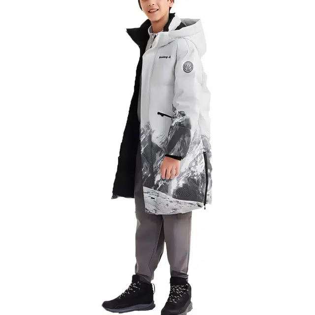 波司登羽绒服 时尚百搭流行潮流中长鸭绒 云雾雪山 儿童款