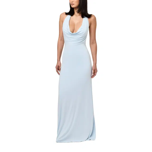 NAKED WARDROBE Smooth Halter Cowl Maxi Dress