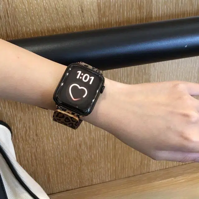 老佳 苹果适用 手表表带 帆布材质 苹果豹纹表带男女通用