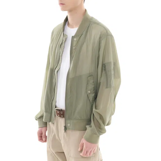 BESLOW SHEER NYLON FLIGHT JACKET KHAKI