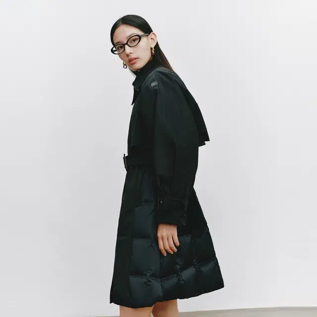 艾莱依 纯色翻领加厚宽松长款羽绒服 女