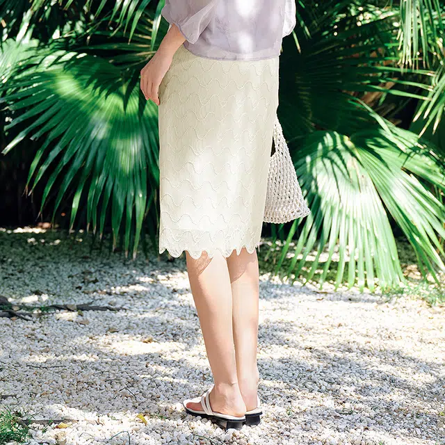 玖姿安娜蔻 时尚舒适百搭休闲长裙 女款 花米色