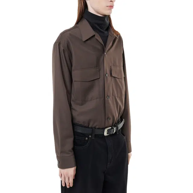 BESLOW 23FW MILITARY CONVERTIBLE COLLAR SHIRTS