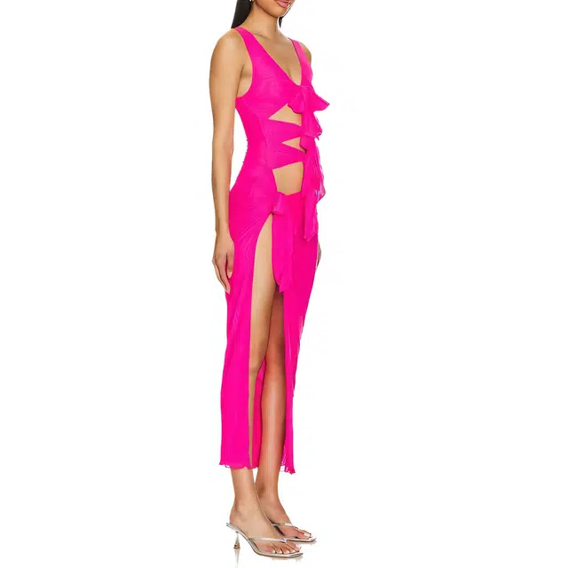 SUPERDOWN nelly sheer maxi dress