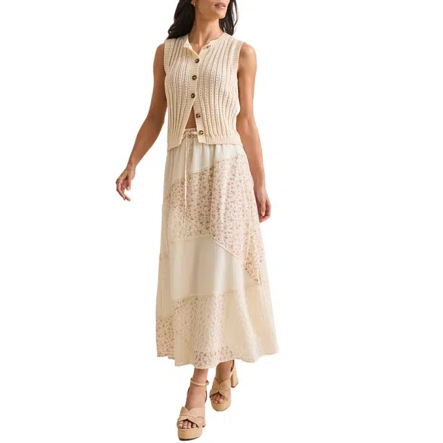 ALTAR'D STATE Aster Floral Midi Skirt