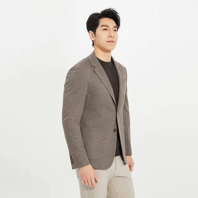 利郎 都市休闲肌理提花单排扣西装 男款