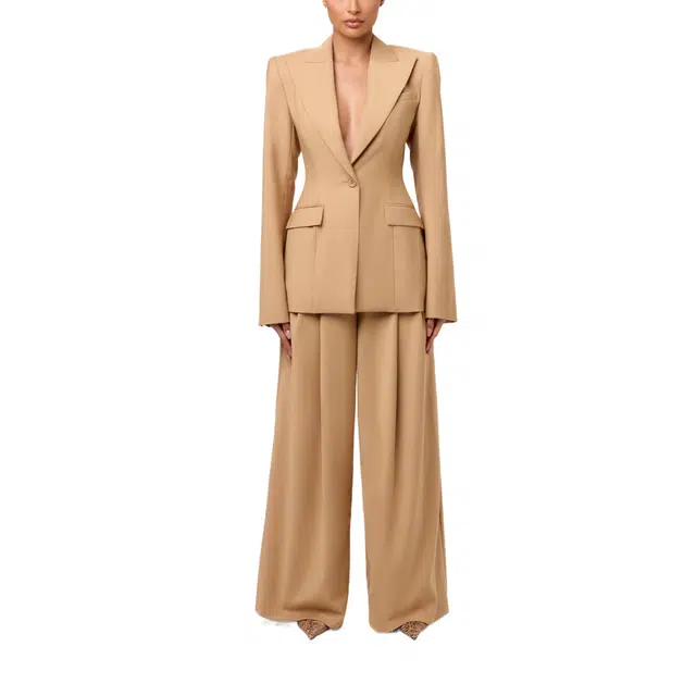 NAKED WARDROBE Pleated Wide-Leg Pant Suiting