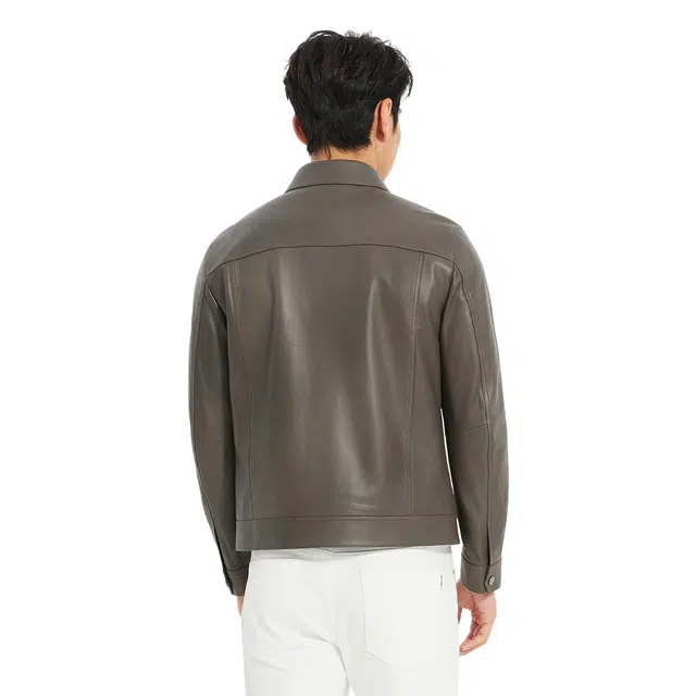 利郎 时尚都市云雾皮简约质感皮衣 男款