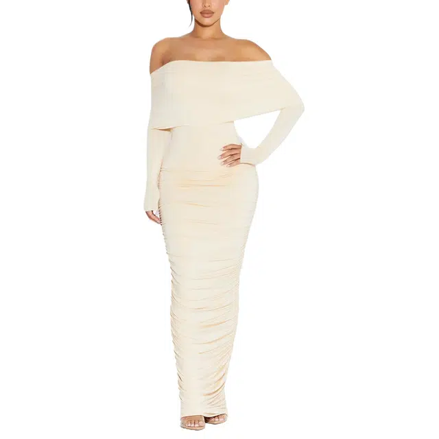 NAKED WARDROBE Ruched Energy Maxi Skirt