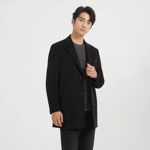利郎 商务休闲中长款质感百搭冬季毛呢大衣 男款