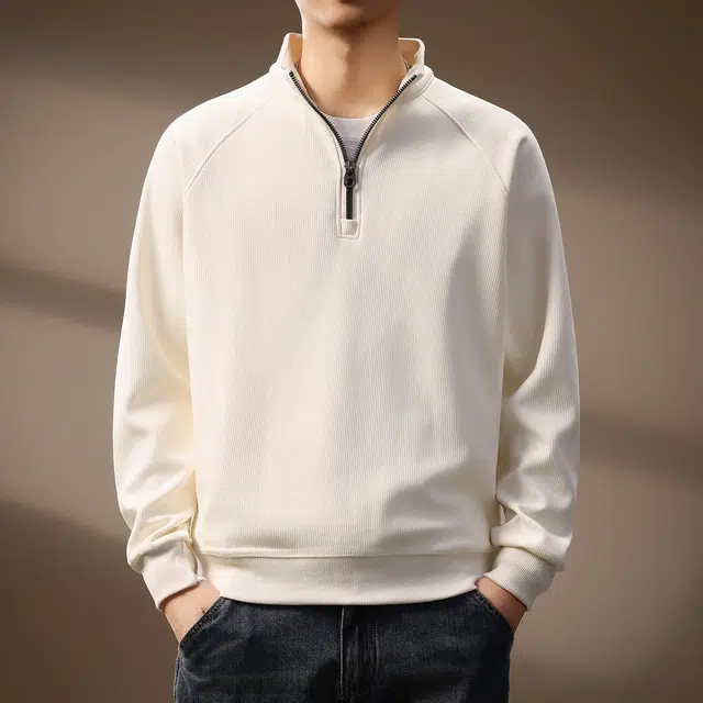 贵色 日系潮流百搭简约风纯色半拉链设计长袖潮牌高级感无性别穿搭休闲立领卫衣 男女同款