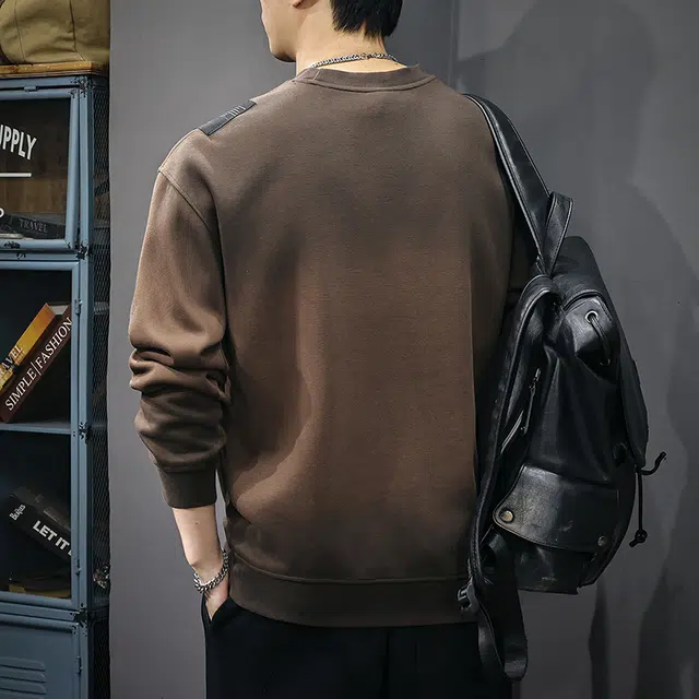 前进牛 美式经典复古潮流重磅渐变水洗中性风秋季高级感潮牌宽松休闲户外百搭长袖上衣卫衣 男款