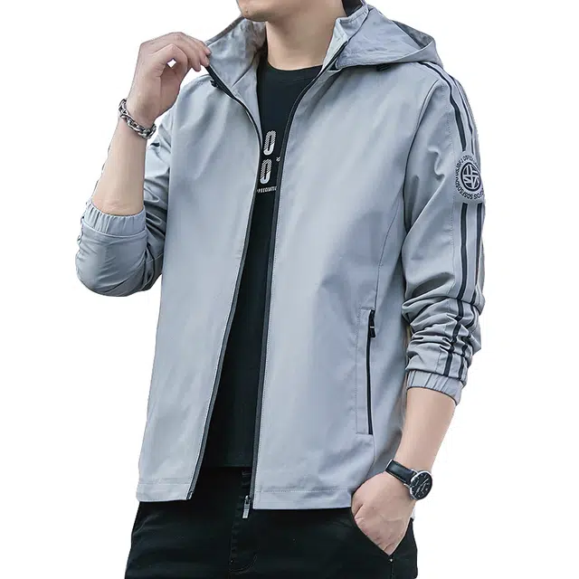 金盾 可脱卸帽假两件长袖夹克外套 男款