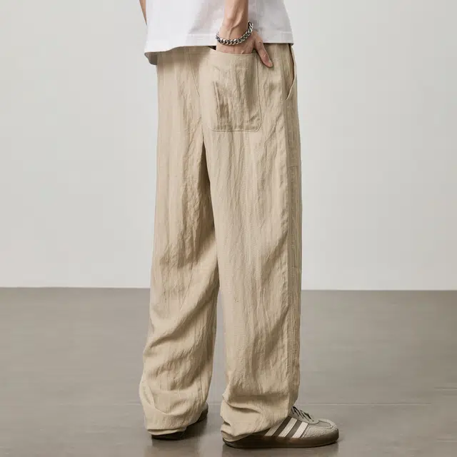 童先森 肌理感美式透气宽松休闲裤 男款