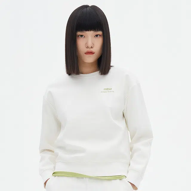 美特斯邦威 字母印花圆领套头宽松长袖卫衣 女款
