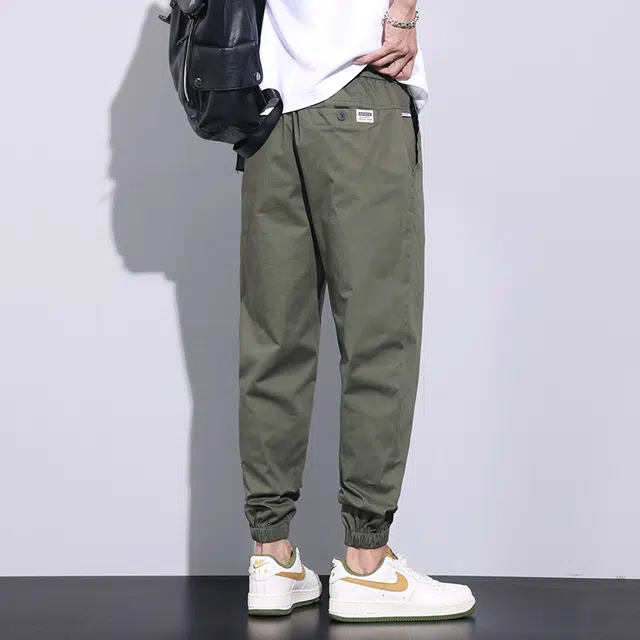 金盾 日系束脚显高显瘦宽松百搭中性风潮牌港风潮流休闲裤 男款