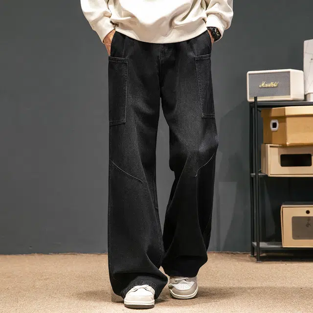 金盾 秋季高街裤子长裤潮牌美式牛仔裤 男款