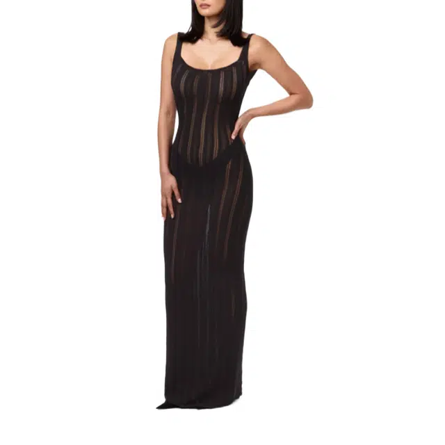 NAKED WARDROBE Open Back Maxi Dress Knits