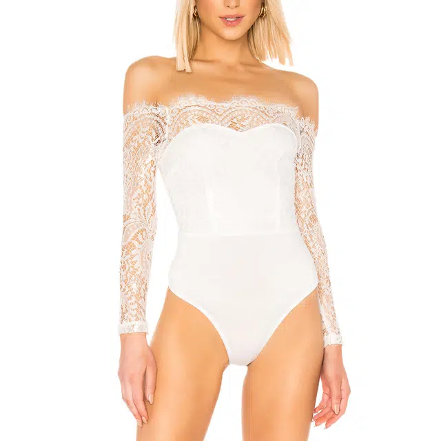 SUPERDOWN Rivka off-shoulder one-piece tights