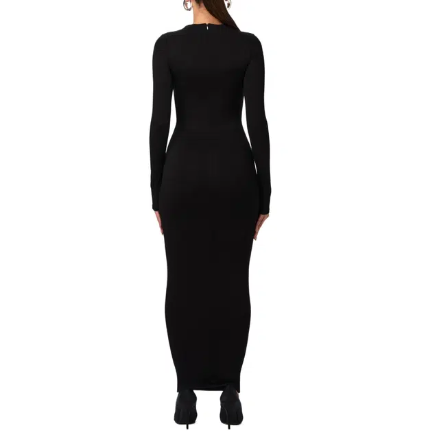 NAKED WARDROBE Sculpt Mock Neck Dress NW