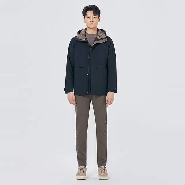 利郎 都市休闲连帽质感通勤秋季风衣外套 男款