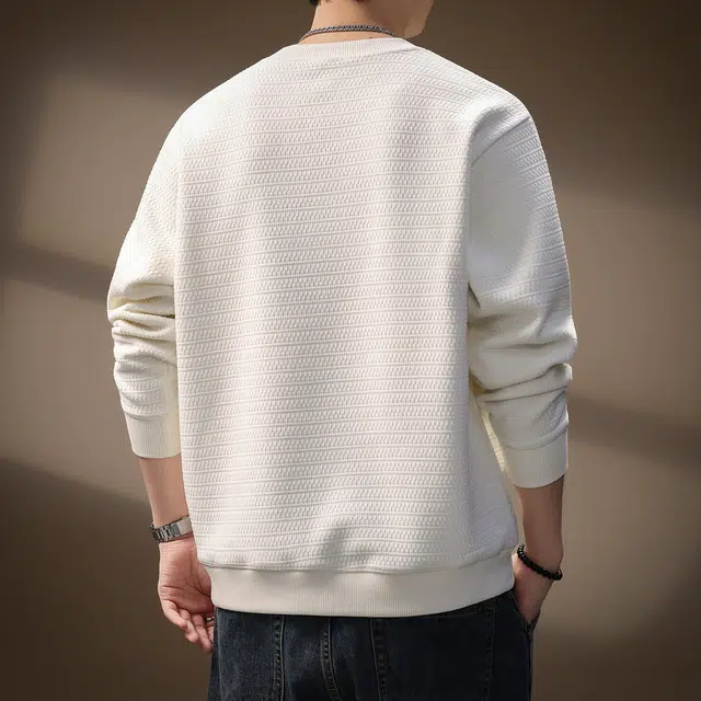 贵色 日系纯色简约轻奢肌理感老钱风长袖潮流时尚百搭学院风宽松休闲上衣卫衣 男女同款