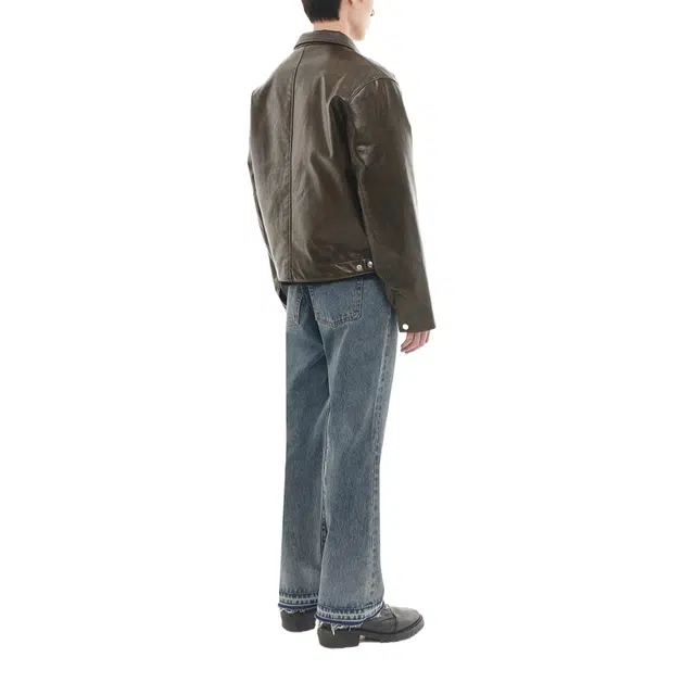 BESLOW FAUX LEATHER WORK JACKET
