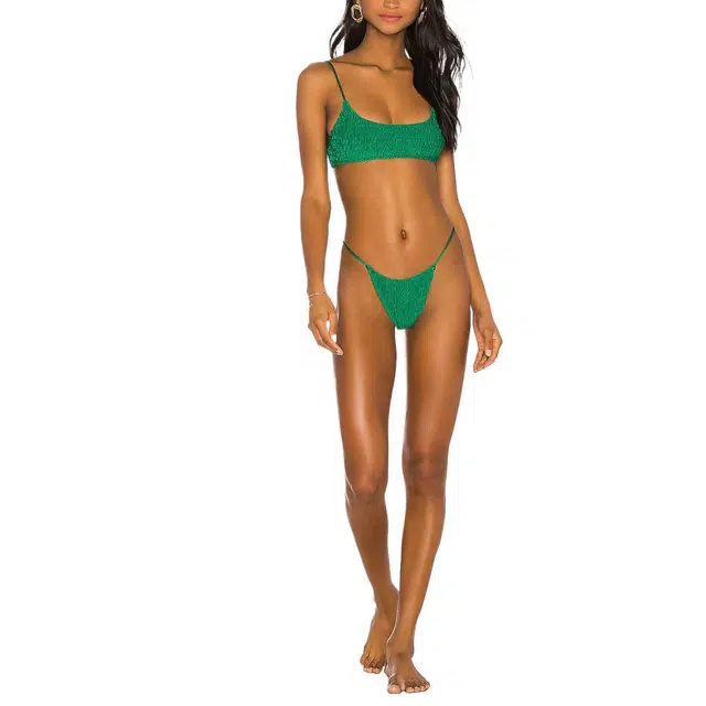 SUPERDOWN Olivia Smocked Bikini Bottom