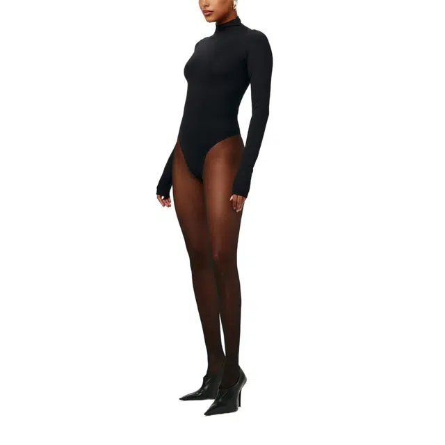 NAKED WARDROBE Seamless Mock Neck Bodysuit