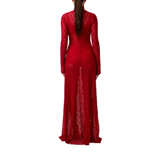 NAKED WARDROBE Turtleneck Maxi Dress StretchLace