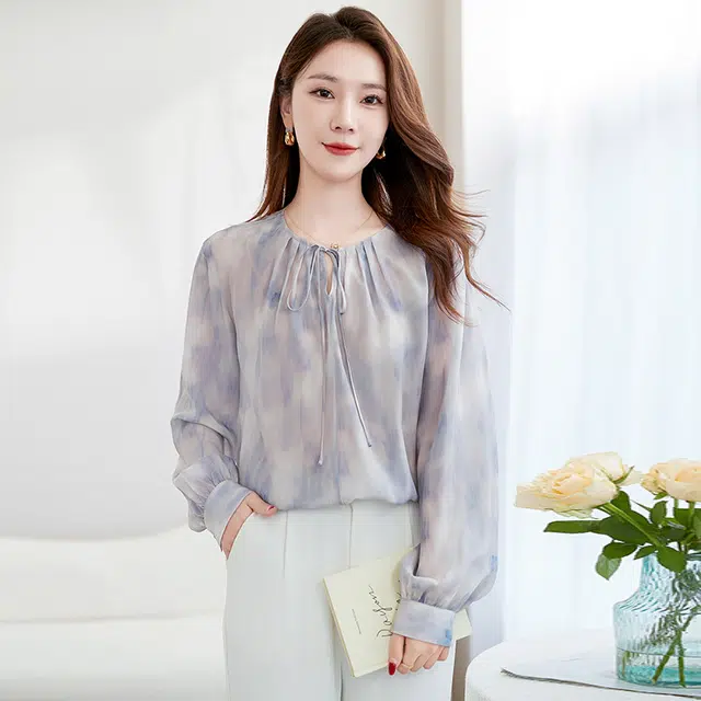 水墨佳人 桑蚕丝印花衬衫 女款