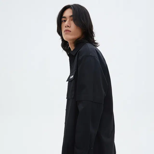 美特斯邦威 工装外套纯棉舒适长袖衬衫 男款